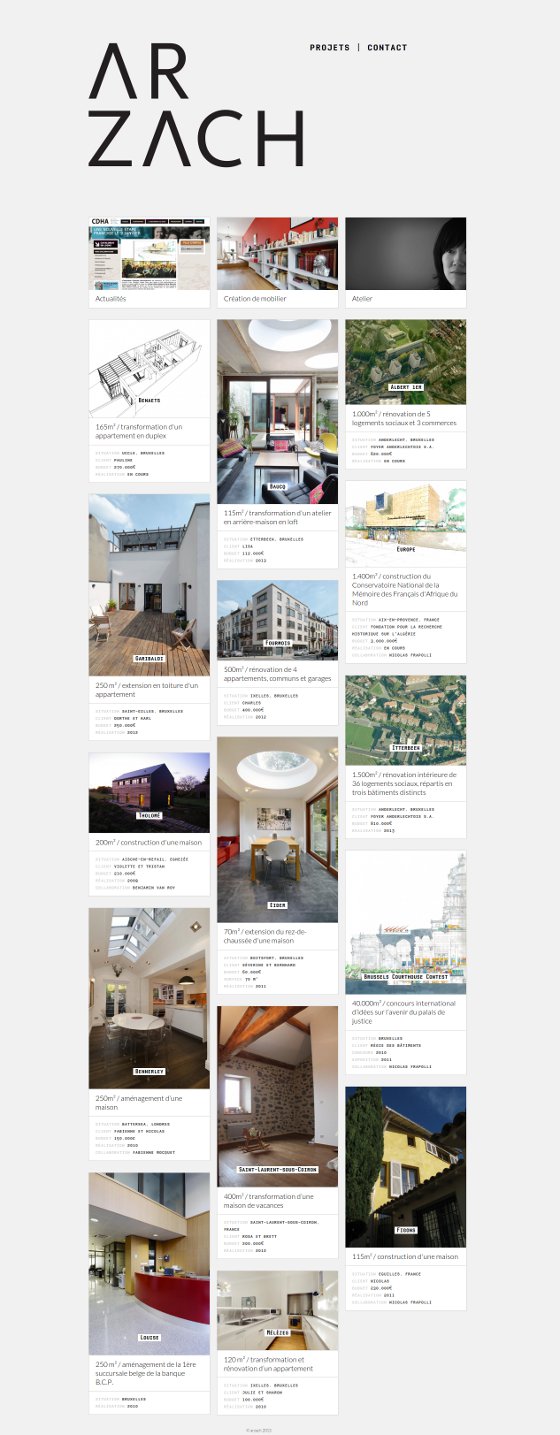 Capture écran du site Arzach Architectes