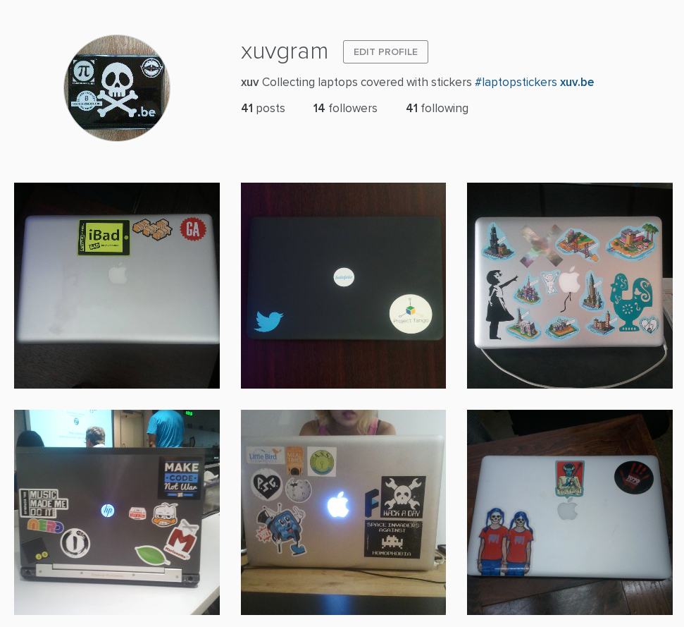 Instagram de laptops avec autocollants